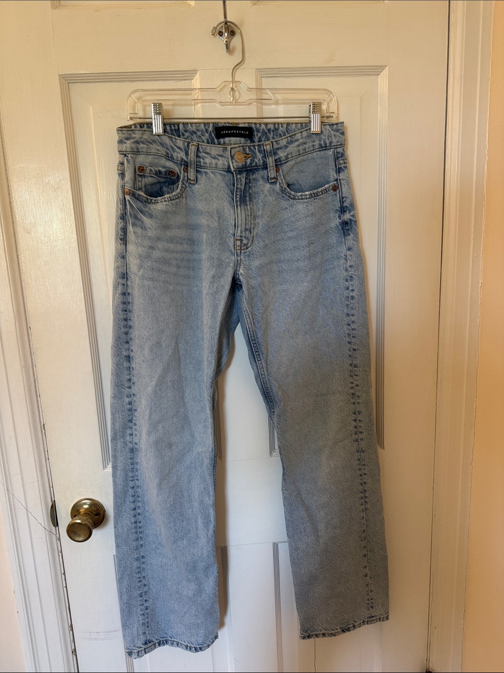 Light Wash Straight Leg Jeans